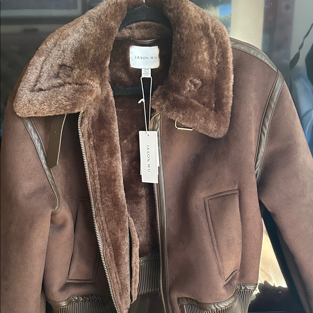 Jason Wu Brown Shearling Jacket - Picture 3 of 4